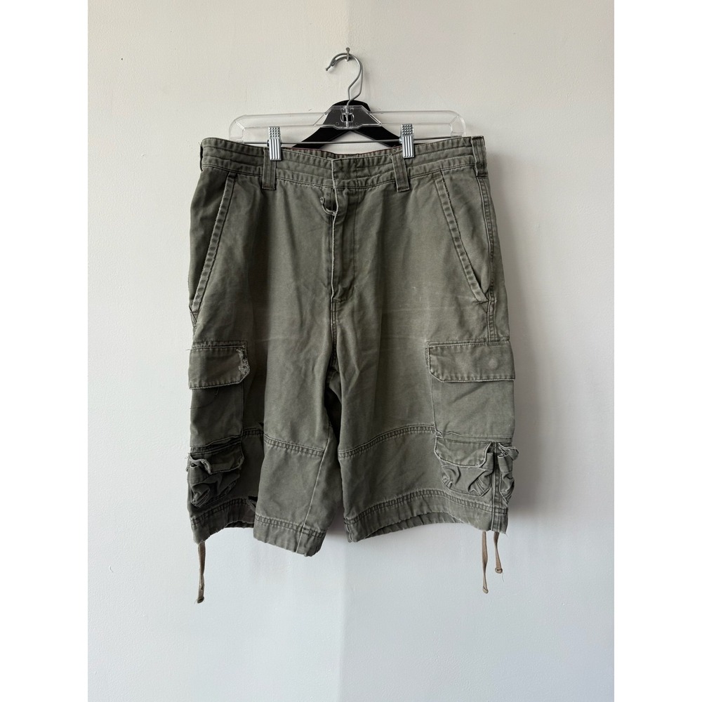 Vinatge Mossimo Cargo Shorts 34 Cargo Pockets Distressed Utility Outdoor‎ Y2K